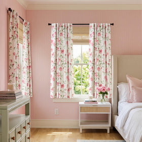 Boho Floral Room Darkening Linen Curtains