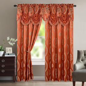 Elegant Comfort Aurora Jacquard Look Curtain Panel Set