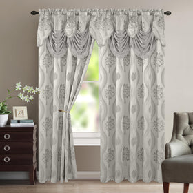 Elegant Comfort Aurora Jacquard Look Curtain Panel Set