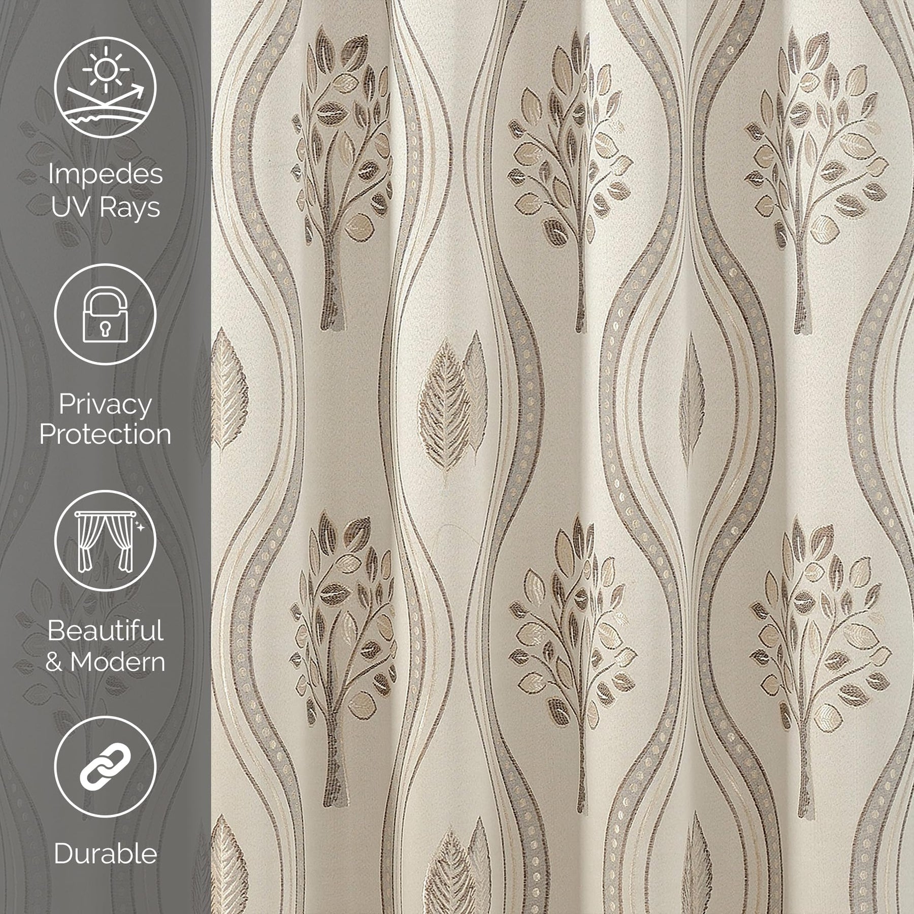 Elegant Comfort Aurora Jacquard Look Curtain Panel Set