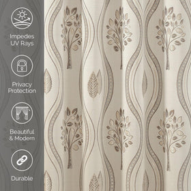 Elegant Comfort Aurora Jacquard Look Curtain Panel Set