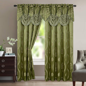 Elegant Comfort Aurora Jacquard Look Curtain Panel Set